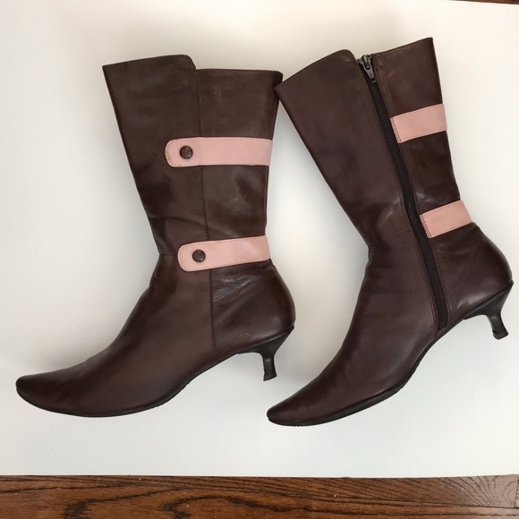 PINK & CHOCOLATE BOOTS - Picture 4 of 5